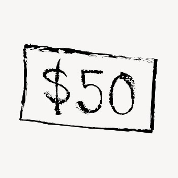 $50 dollar bill sticker, money | Free PSD Illustration - rawpixel
