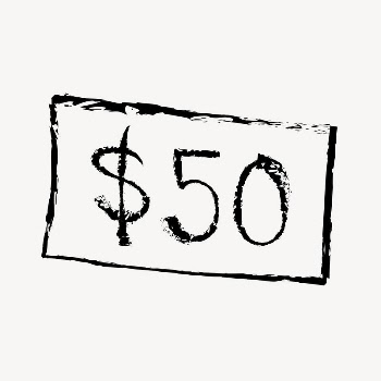 $50 dollar bill sticker, money | Free Vector Illustration - rawpixel