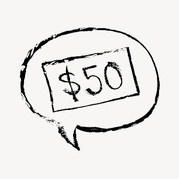 $50 dollar bill sticker, money | Free Vector Illustration - rawpixel