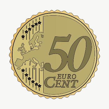50 Euro cent coin clipart, | Free Vector - rawpixel