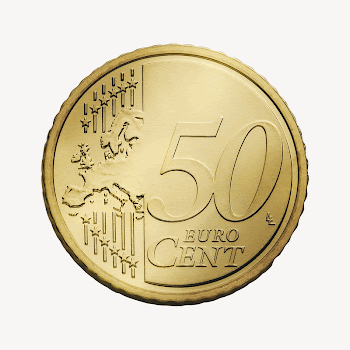 50 Euro cent coin psd. | Free PSD - rawpixel