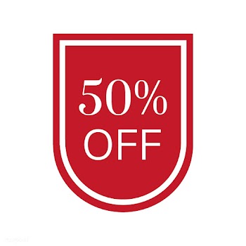 50 percent off sale badge vector | Free stock vector - 471063