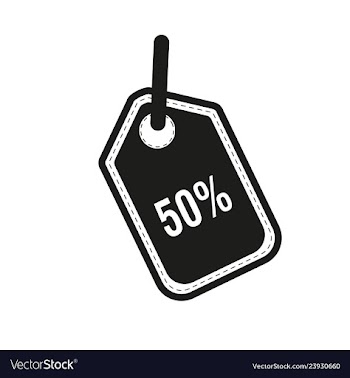 50 percent tag icon flat design vector image