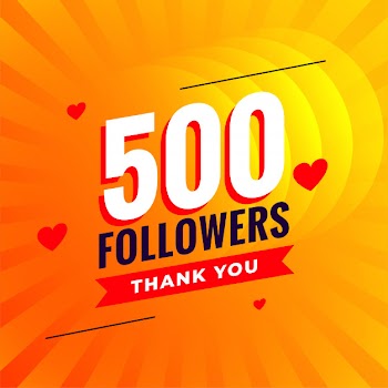 500 followers social media network background Free Vector