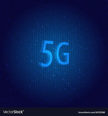 5g network symbol on a technological background vector image