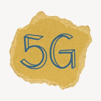5G word sticker, ripped paper | Free PSD - rawpixel