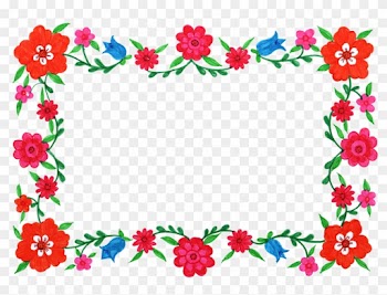 6 Flower Frame Colorful Rectangle - Frame Flowers Png Rectangle