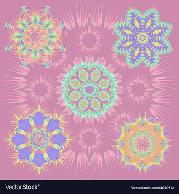 6 Round Patterns vector image