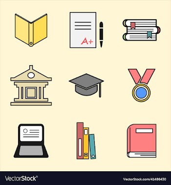 6 set college icon art