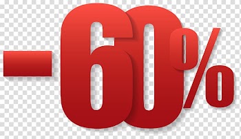 -60% text overlay, Sales Coupon Linen Price,,60% Off Sale transparent background PNG clipart
