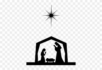 6680 Nativity Scene Silhouette Clip Art Public Domain - Nativity Silhouette Png
