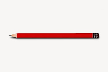 6B red pencil collage element, | Free PSD - rawpixel