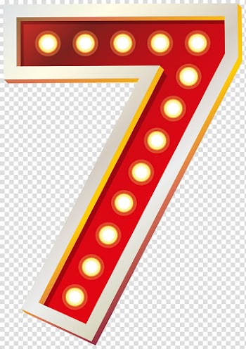 7 LED light, Al-Masjid an-Nabawi , Red Number Seven with Lights transparent background PNG clipart