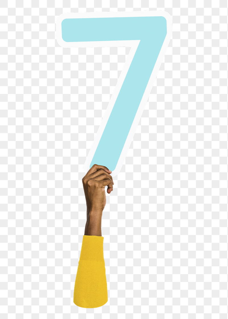 7 png number, raised hand, | Free PNG - rawpixel
