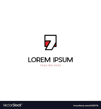7 seven numeric creative business logo vector image