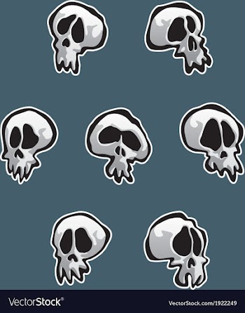  					7 Skulls vector image														