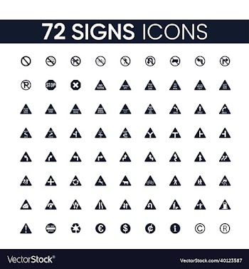 72 signs icons set