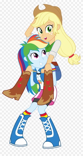 768849 Safe Rainbow Dash Applejack Vect - Equestria Girl Rainbow Dash And Applejack