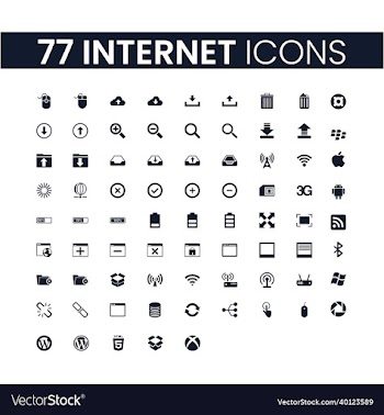 77 internet icons set