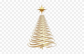 771532ed - Gold Christmas Tree Png