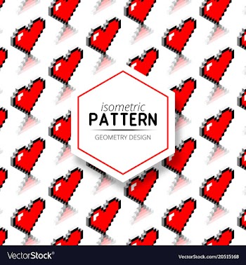 8 - bits isometric pattern design vector image