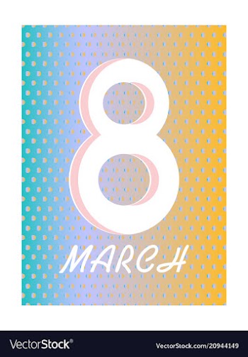 8 march greeting card template international vector image