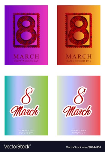8 march greeting card template international vector image