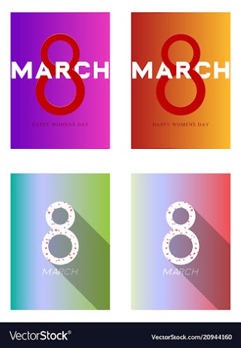 8 march greeting card template international vector image