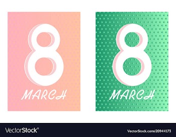 8 march greeting card template international vector image