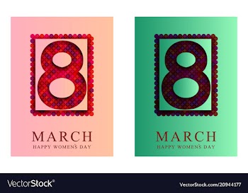 8 march greeting card template international vector image