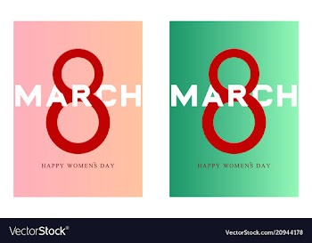 8 march greeting card template international vector image