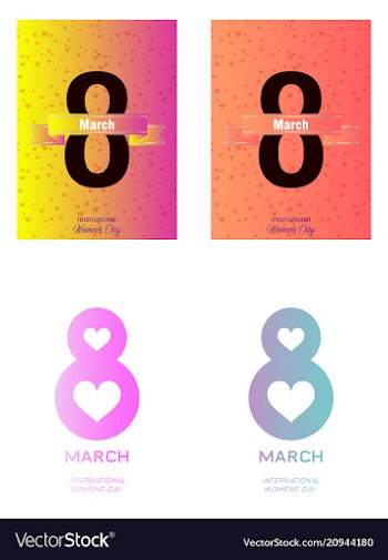 8 march greeting card template international vector image