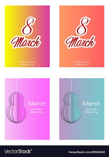 8 march greeting card template international vector image