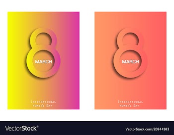 8 march greeting card template international vector image