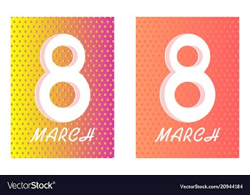 8 march greeting card template international vector image