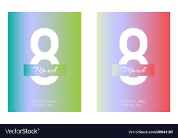 8 march greeting card template international vector image