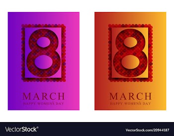 8 march greeting card template international vector image