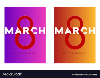 8 march greeting card template international vector image