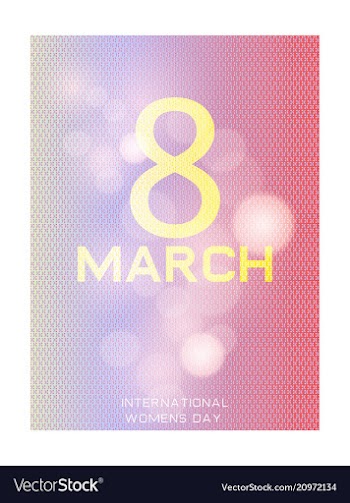 8 march greeting card template on pink background vector image