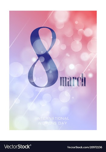 8 march greeting card template on pink background vector image