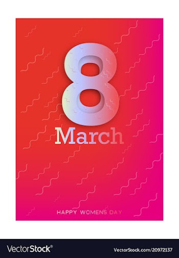 8 march greeting card template on pink background vector image