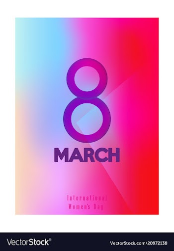 8 march greeting card template on pink background vector image