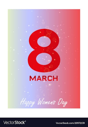 8 march greeting card template on pink background vector image