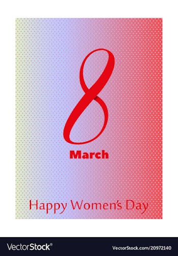 8 march greeting card template on pink background vector image