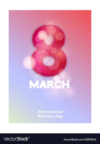 8 march greeting card template on pink background vector image
