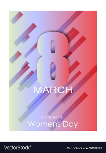8 march greeting card template on pink background vector image
