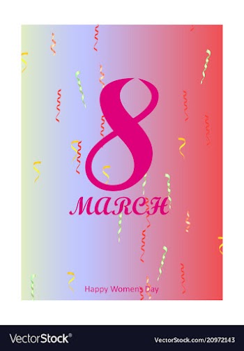 8 march greeting card template on pink background vector image