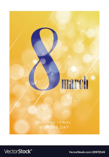 8 march greeting card template on pink background vector image