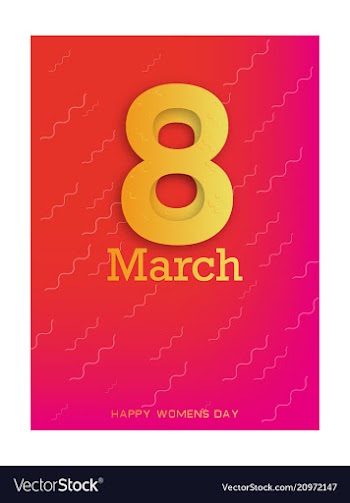 8 march greeting card template on pink background vector image
