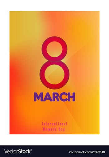 8 march greeting card template on pink background vector image